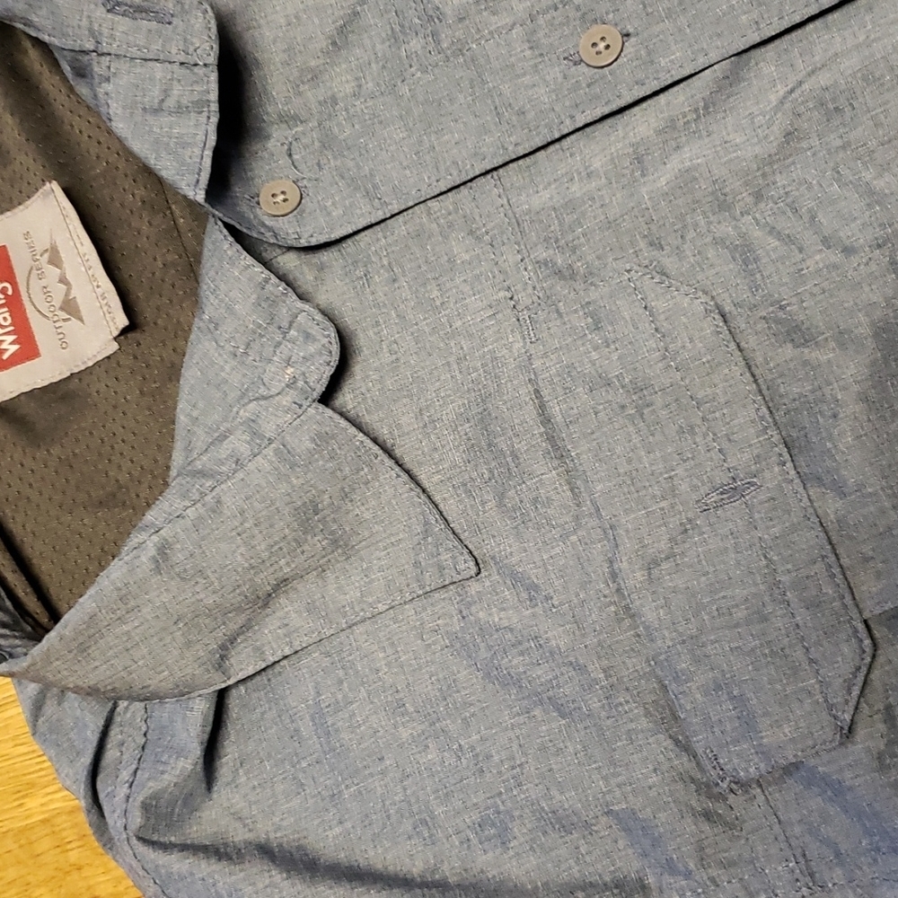 Wrangler Outdoor Series Vinted Long Sleeve Button Front Shirt Size Large View 2